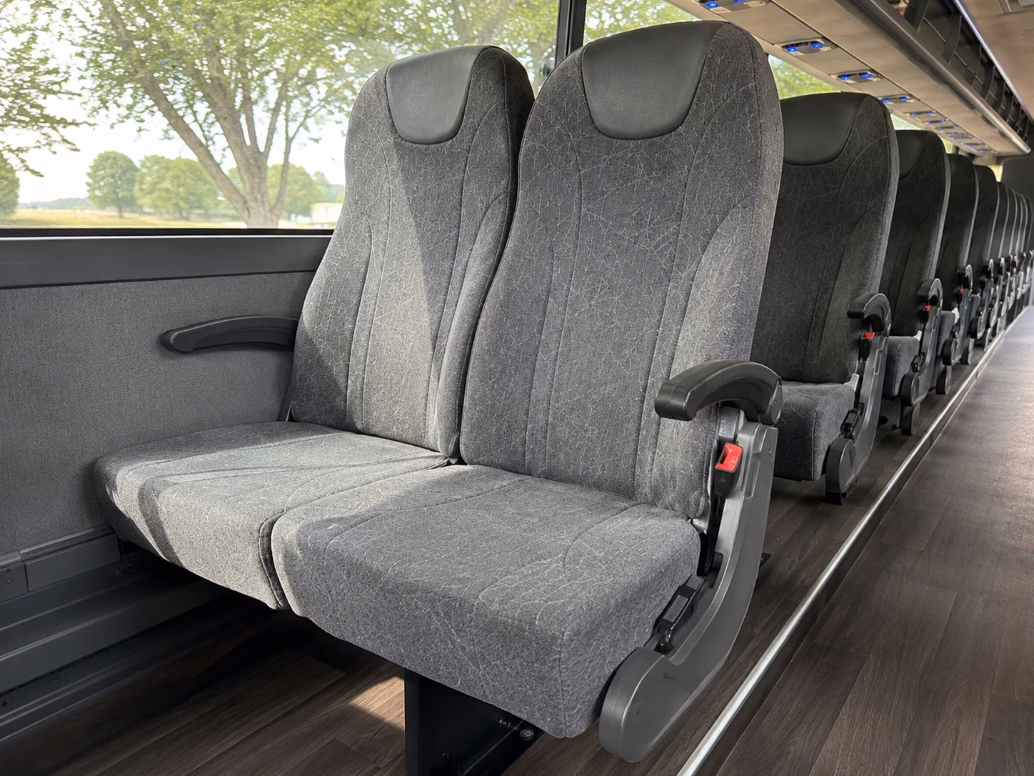 broken arrow charter bus rental interior
