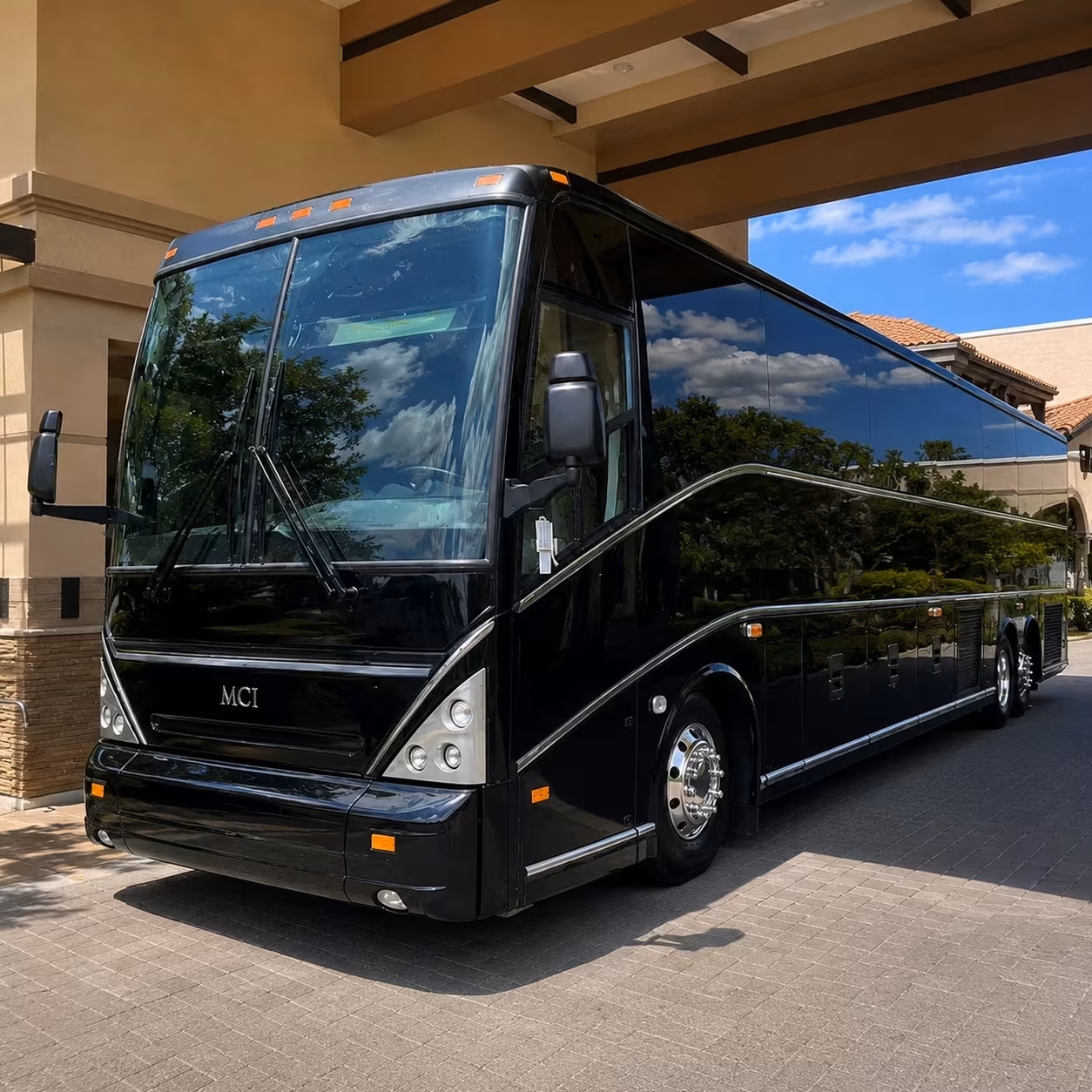 broken arrow wedding shuttle buses for guests and ceremonies