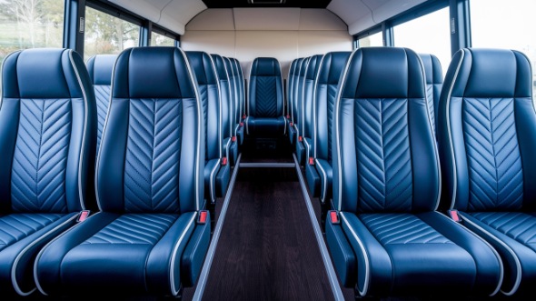 broken arrow 25 passenger minibus inside
