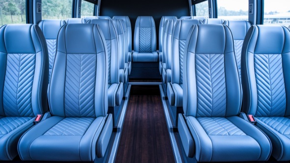 broken arrow 28 passenger minibus inside