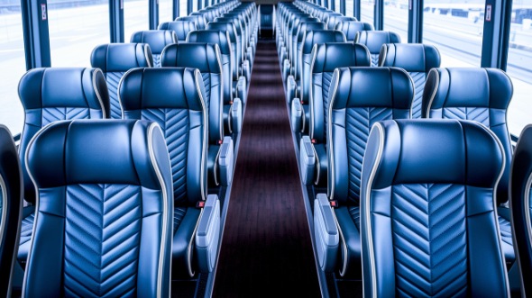 broken arrow 54 passenger charter bus inside