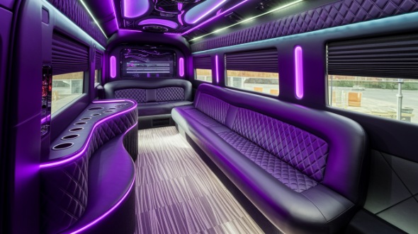 broken arrow party bus rental inside